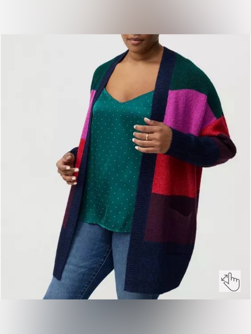 Torrid Multi Colored Vegan Cashmere Open Front Cardigan Sz 1X
